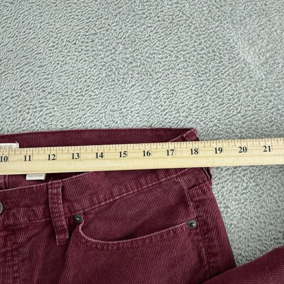 J.Crew Burgundy Corduroy Pants Womens Size 32 Cotton & Elastane 4998 - Picture 6 of 10